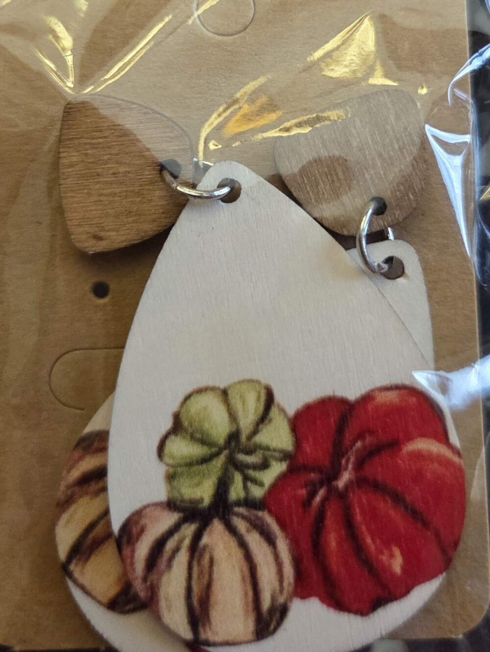 Fall Pumpkin Teardrop Earrings